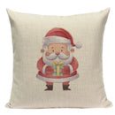 Axyaa Christmas Deer Snowman Cartoon Cushion Cover - Festive Decor Pillowcase