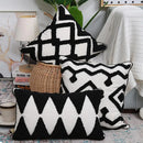Axyaa Geometric Tufted Cushion Cover, Black and White, Home Decor, 45x45cm, 30x50cm