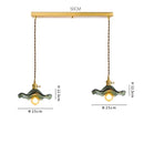 Axyaa Nordic Green Glass Pendant Light with Copper Knob Switch