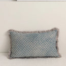Axyaa Fringed Denim Cushion Cover 45x45cm Square Heart Circle for Home Decoration