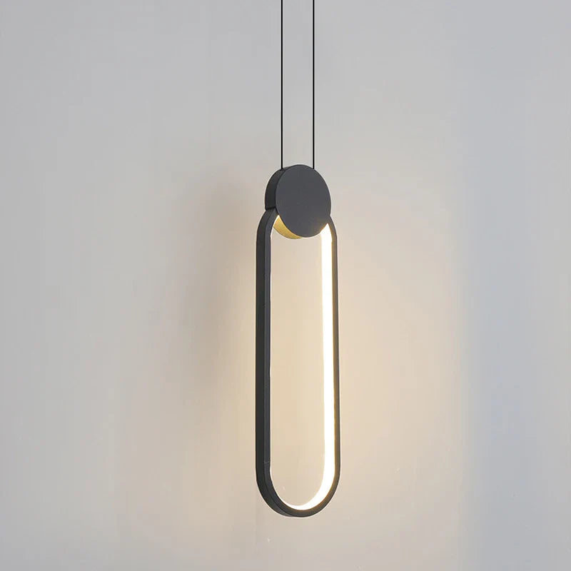 Axya Black Ring Pendant Lamp with Dimmable LED Light