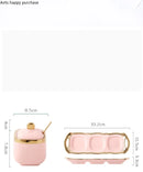 Axya Nordic Pink Golden Rim Ceramic Seasoning Set