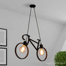 Axyaa Industrial Bike Chandelier: American Country Pendant Lamp