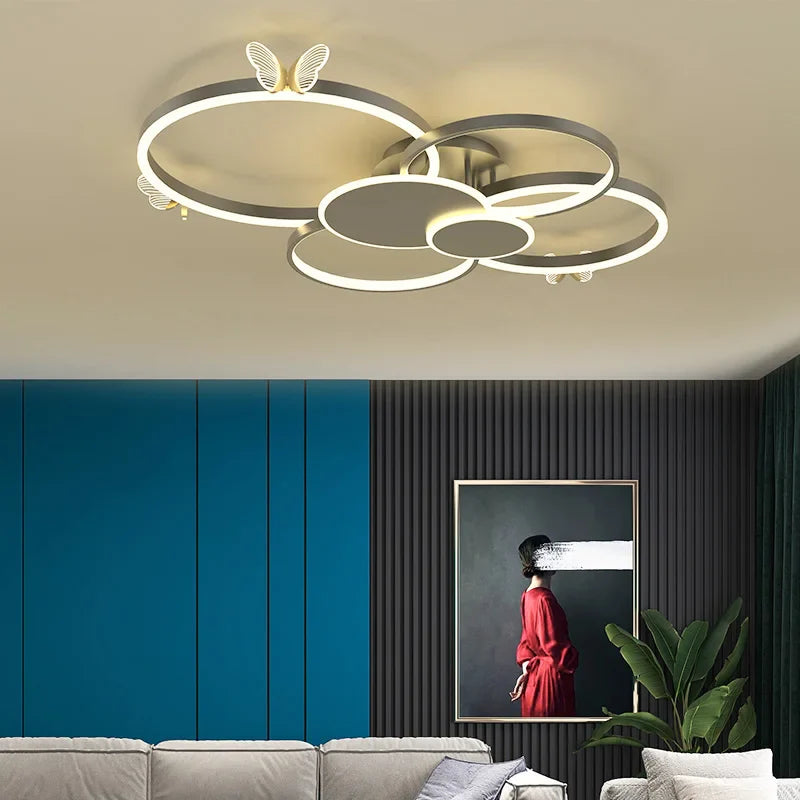 Axyaa 2024 Modern Round Ceiling Lamp - Butterfly Light.