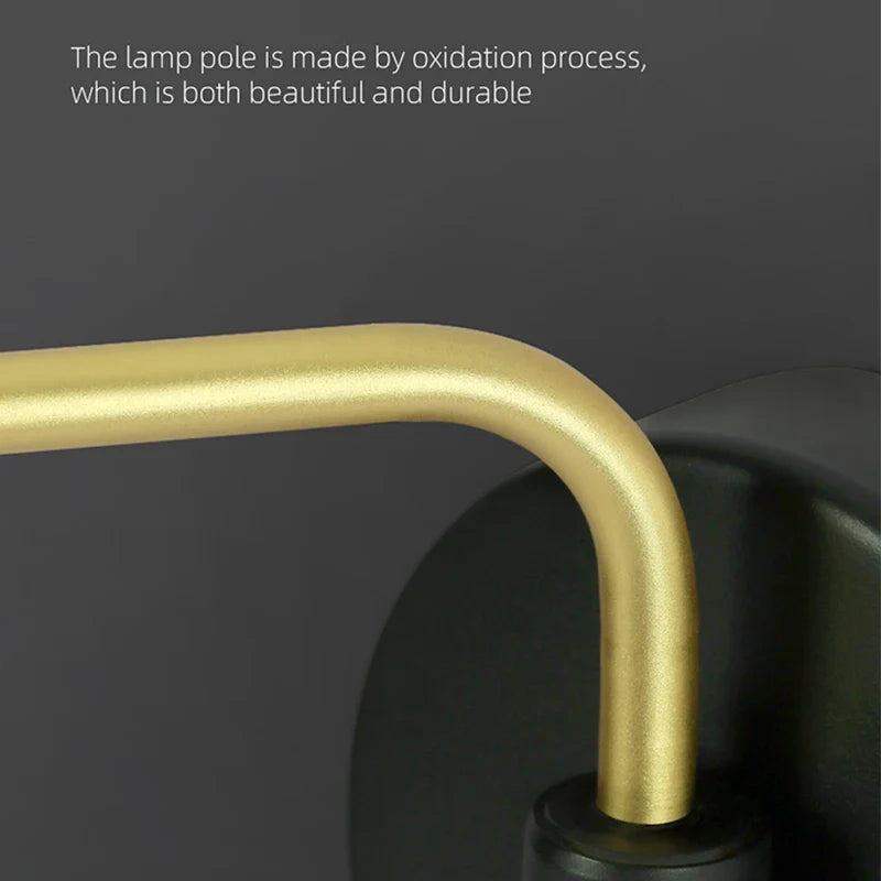 Axyaa Dimmable Swing Arm Wall Lamp: Touch Switch, Adjustable Brightness.