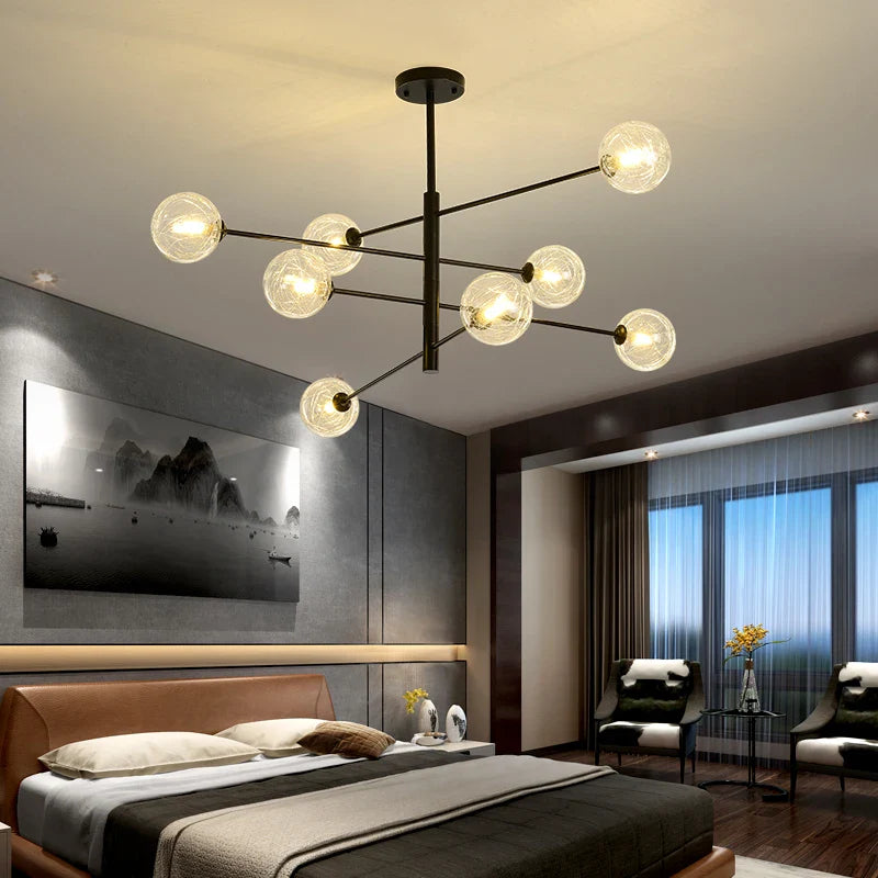 MDWELL G9 LED Chandelier Black/Gold Modern Pendant Lighting for Living Room, Bedroom - Axyaa