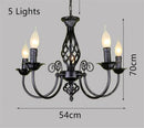 Axyaa Farmhouse Iron Chandelier: Modern Black White Lighting Fixture