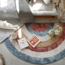 Axyaa Nordic Cartoon Rainbow Semicircular Rug: Thick, Non-slip, Modern Home Decor for Children