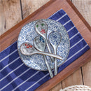 Axya Hand-painted Floral Ceramic Spoon, 16.5*5cm, Japanese Retro Style