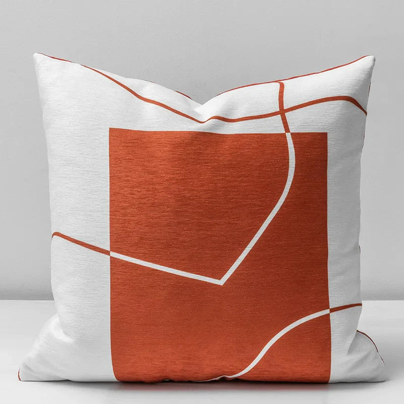 Soft Chenille Geometric Cushion Cover 45x45 for Neutral Home Decor - Axyaa