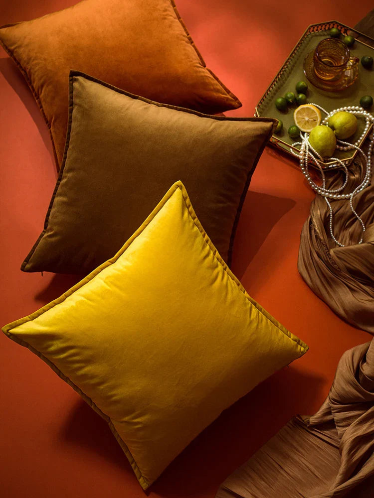 Velvet Decorative Pillow Cover 30x50cm for Living Room Sofa - Axyaa Palette