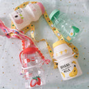 Axyaa Frosted Plastic Fruit Water Bottle 480ml Cute Leakproof Kawaii Milk Carton Shape