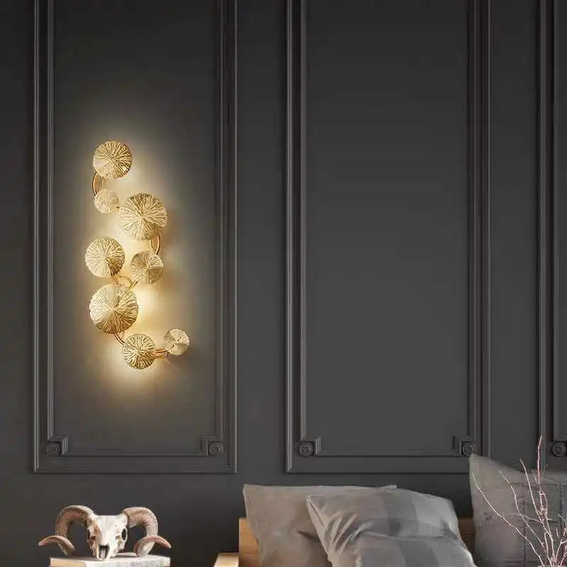 Nordic Industrial Lotus Leaf Wall Sconce by Axyaa