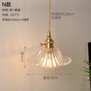 Axyaa Nordic Style Copper Pendant Light with Glass Shade - Modern Hanging Lamp