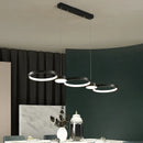 Axyaa Black Ring LED Chandelier for Modern Living Room, Bedroom, Dining Room