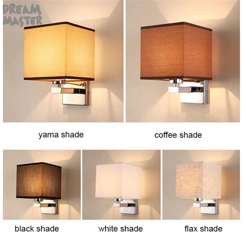 Axyaa Vintage Black White Flax Wall Sconces with Linen Shade