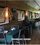 Axyaa Rose Gold Iron Cage Pendant Light for Home Kitchen and Dining Room