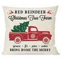 Axyaa Christmas Linen Cushion Covers for Stylish Sofa Decor