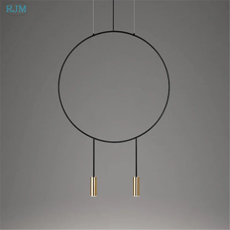 Axyaa Postmodern Metal Circular Pendant Light for Restaurant, Bedroom, and Bar Lighting
