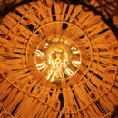 Axya Rattan Pendant Lights: Hand-woven Straw Hat Chandelier for Living Room Lighting