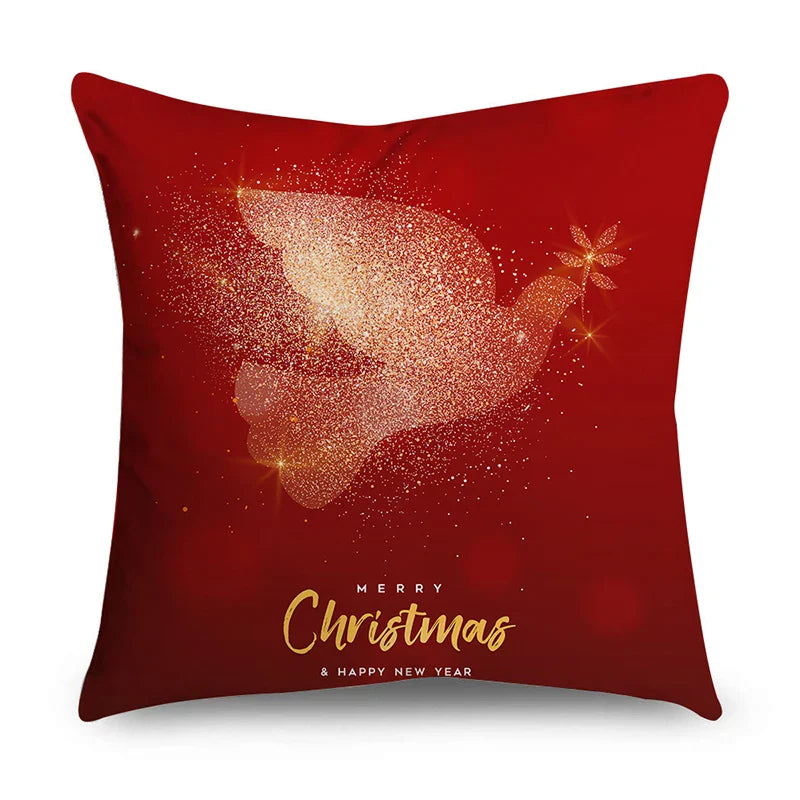 Axyaa Christmas Polyester Cushion Cover - Tree Gifts Print - Xmas Home Decor