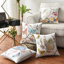 Axyaa Floral Country Style Butterfly Cushion Cover, 45x45cm, Home Decoration