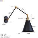 Axyaa Loft Industrial Swing Arm Wall Lamp with Vintage Edison Bulb