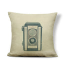 Axyaa Retro Record Camera Pillow Cover - 45X45CM
