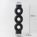 Axyaa Circle Texture Black and White Ceramic Vase - Modern Abstract Floral Home Decor