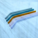 Axya Glass Curved Juice Straws Set