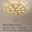 Axyaa Modern LED Chandelier - White/Black - Living Room Bedroom Fixtures