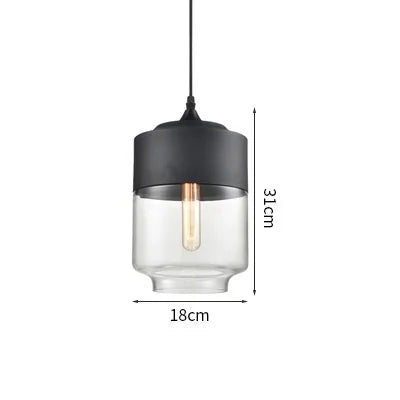 Axyaa Nordic LED Pendant Light Wood Glass Hanging Lamp for Bedroom Dinning Living Room