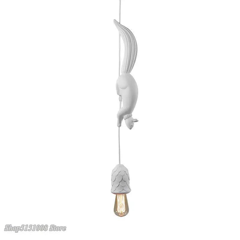 Axyaa Nordic Squirrel Resin LED Pendant Light - Modern Industrial Decor