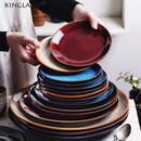 Axya Ceramic Round Plate | Nordic Design | Restaurant Steak Breakfast Dish Plate