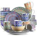 Axyaa Bohemian Mandala 48-Piece Porcelain Dinnerware Set