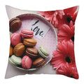 Axyaa Biscuits Cake Print Decor Pillow Cover for Home Sofa Decoration