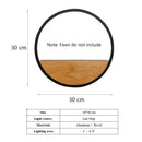 Axyaa Modern Minimalist Round Wood LED Wall Lamp for Bedroom, Dia 30 cm
