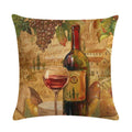 Axyaa Red Wine Bottle Throw Pillow Cover 45X45CM