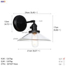 Axyaa Glass Ball Industrial Wall Sconce Black Loft Hallway Stair Bathroom Mirror Light