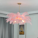 Axyaa Nordic Luxury LED Ostrich Feather Pendant Light