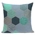 Axyaa Geometric Cushion Cover: Green Pink Diamond Design for Home, Bedroom, and Car