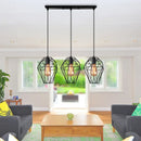Axyaa Modern Black Metal Cage LED Pendant Light for Home and Commercial Spaces