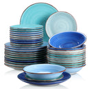 Axyaa BONITA Blue Dinnerware Set for 12 People