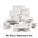 Axyaa Porcelain Dinnerware Set for 6/12: 30/60-Piece Tableware Collection