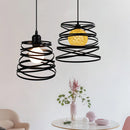 Axyaa Spiral Swirl Metal Wire Cage Pendant Light Industrial Vintage Loft Style