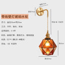 Axyaa Copper LED Wall Sconce with Switch, Modern Glass Stair Light for Bathroom Mirror