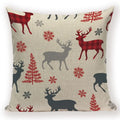 Axyaa Festive Santa Claus Christmas Tree Linen Throw Pillow Case