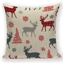 Axyaa Festive Santa Claus Christmas Tree Linen Throw Pillow Case