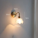 Axyaa Flower Glass Copper Wall Sconce LED Light with Pull Chain Switch