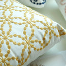 Axyaa Cotton Embroidered Pillow Cover 45x45cm Yellow Blue Pink Red Square